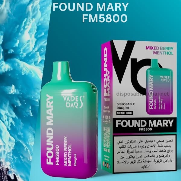 Vapes Bar Found Mary 5800 Puffs Mixed Berry Menthol 20Mg Disposable in Dubai